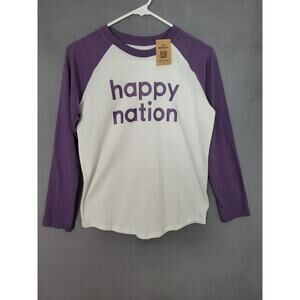 Happy Nation Girls Cotton Long Sleeve Baseball T Shirt Size XL